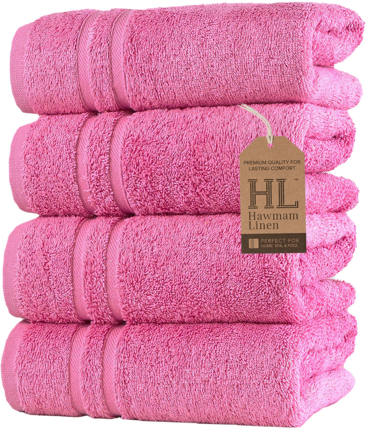 Hawmam Linen Cream 6 Piece Bath Towels Set for Bathroom Original Turkish Cotton Soft, Absorbent and Premium 2 Bath Towels, 2 Hand Towels, 2 Washcloths (Sea Salt)