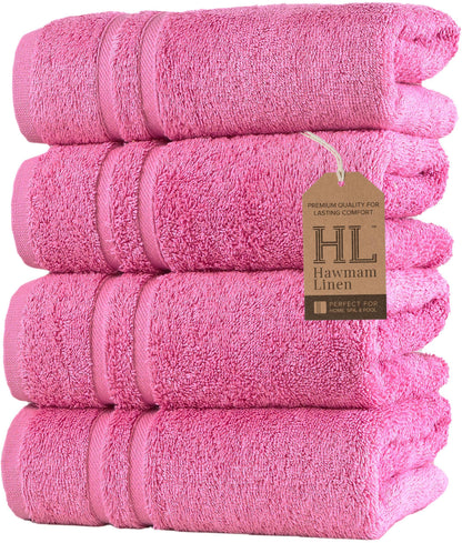 Hawmam Linen Cream 6 Piece Bath Towels Set for Bathroom Original Turkish Cotton Soft, Absorbent and Premium 2 Bath Towels, 2 Hand Towels, 2 Washcloths (Sea Salt)
