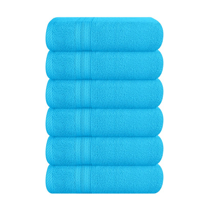 BOUTIQUO Navy Blue Towel Set - 8 Piece Bathroom Towel Set - 100% Ring Spun Cotton, 2 Bath Towel 27x54, 2 Hand Towel 16x28, 4 Washcloth 13x13 - Ultra Soft Highly Absorbent