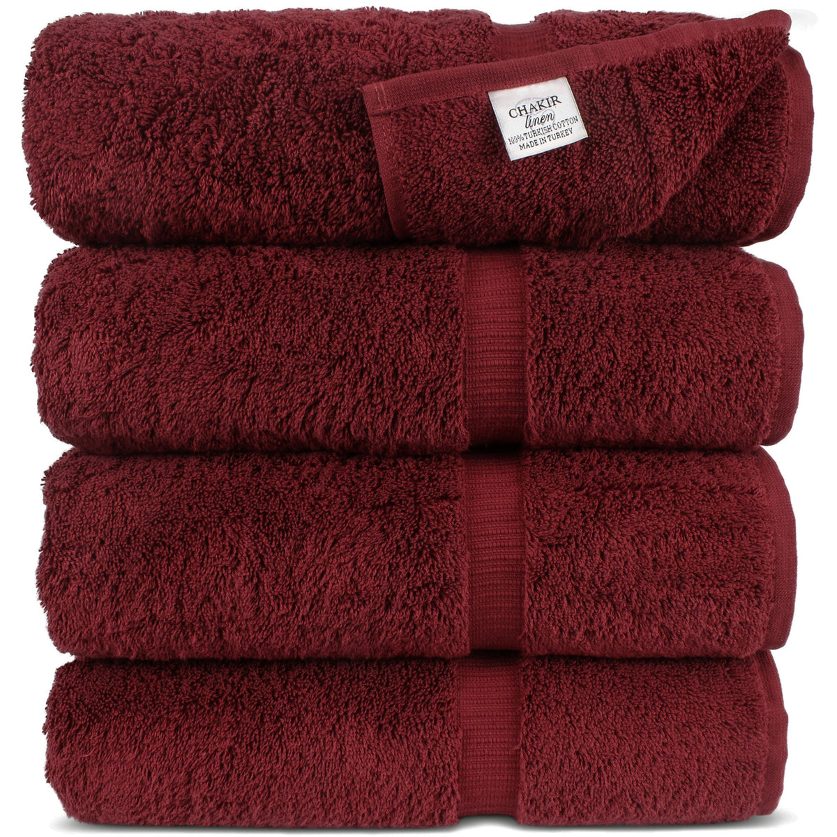 Chakir Turkish Linens 100% Cotton 4-Pack Bath Towels 27x54, Gray