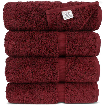 Chakir Turkish Linens 100% Cotton 4-Pack Bath Towels 27x54, Gray