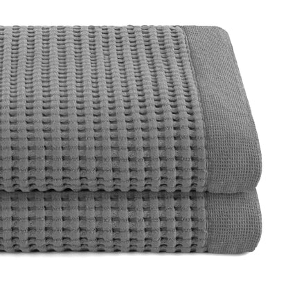 GILDEN TREE Waffle Hand Towels for Bathroom Quick Dry Large Luxury Lint Free Super Absorbent Cotton Hand Towels Set of 2, Modern Style (Cream)