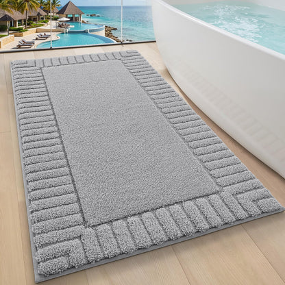 LUMI Soft Bathroom Rugs Absorbent, Non Slip Bath Mat 24x36, Beige