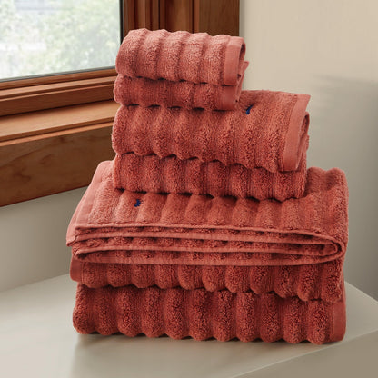 Textured Rust 6 Piece Towel Set, Solid Color Themed, Oeko-TEX Certified Confidence