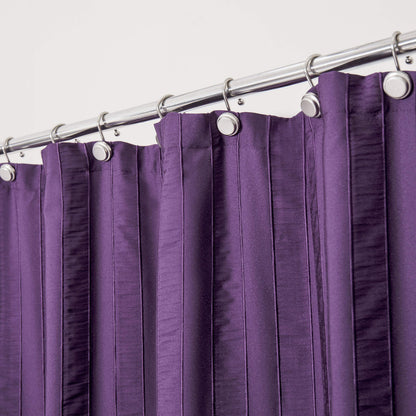 Central Park Navy Blue Shower Curtains Gathered Stripe Seersucker Puckered Ruffle Decorative Pattern for Modern Elegant Bathroom Spa Hotel with Buttonholes 70"x72", Not Waterproof