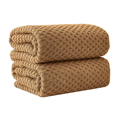 Great Bay Home Bath Towels - 100% Cotton 6 Piece Towel Set - Diamond Waffle Weave - Absorbent, Durable, Quick-Dry Towels for Bathroom (Copper)