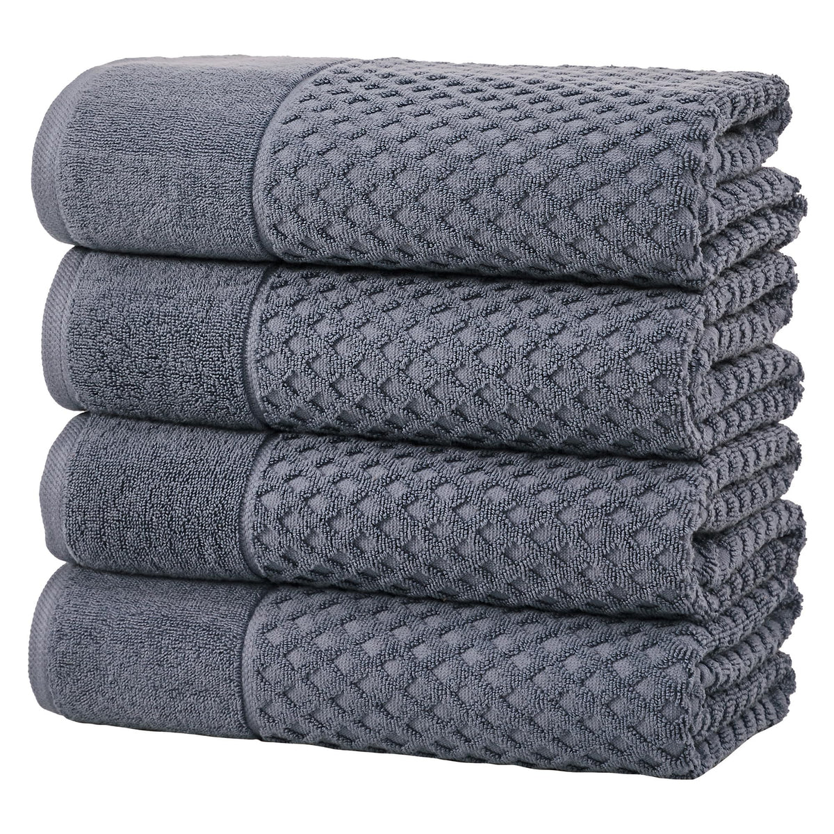 Great Bay Home Bath Towels - 100% Cotton 6 Piece Towel Set - Diamond Waffle Weave - Absorbent, Durable, Quick-Dry Towels for Bathroom (Copper)