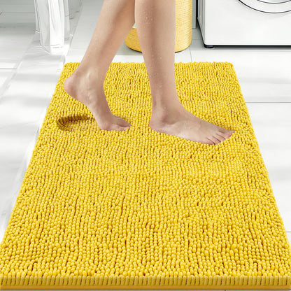 Bcoimo Bath Rug Mat,Sage Chenille High Absorbent Long Bathroom Runner Rugs