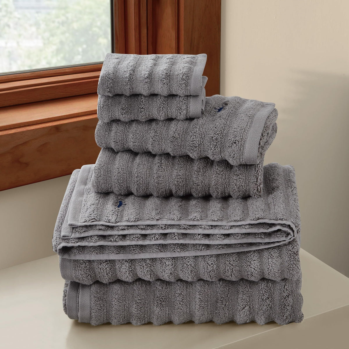 Textured Rust 6 Piece Towel Set, Solid Color Themed, Oeko-TEX Certified Confidence