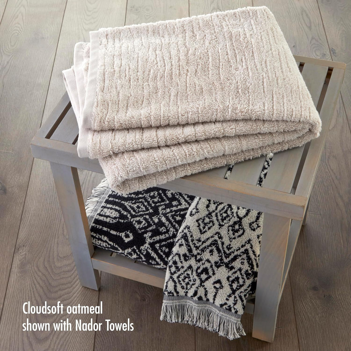 SKL Home CloudSoft Bath Towel Set, 6-Piece, 100% Cotton Luxury, Oatmeal