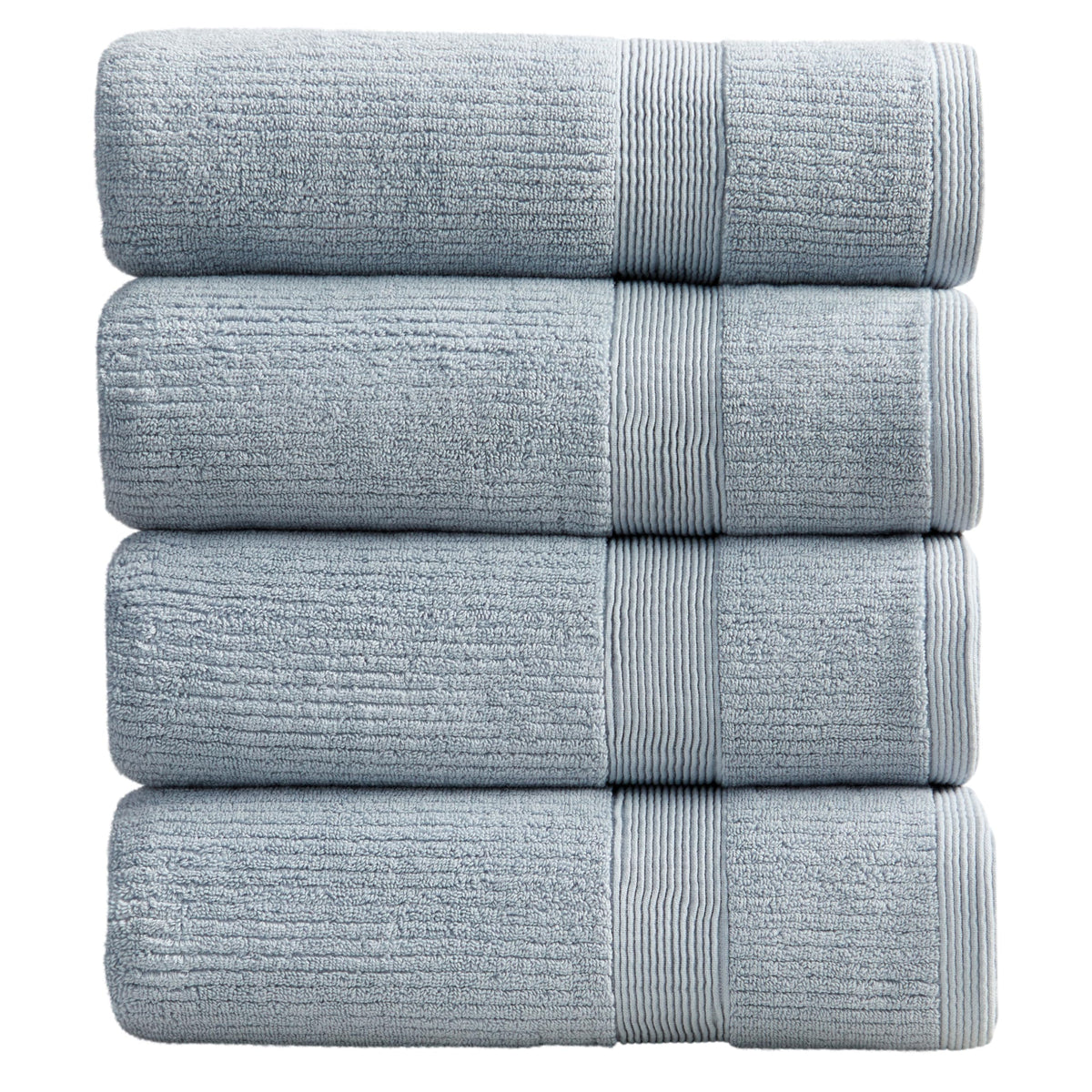 Springtree Home 100% Cotton Bath Towel Set | 6-Piece Set | Textured | Blue