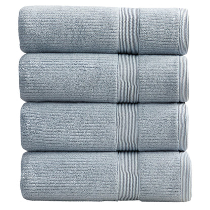Springtree Home 100% Cotton Bath Towel Set | 6-Piece Set | Textured | Blue