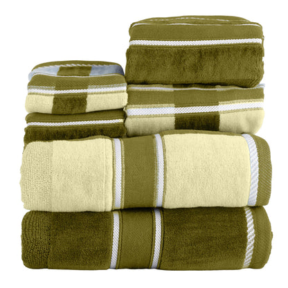 Lavish Home Bathroom Towels Set, Bathroom Accessories, Navy, Set of 6