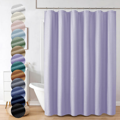 OVZME Berry Cute Shower Curtain, Embossed Textured Fabric Shower Curtain for Bathroom - Soft Cloth & Hotel Spa Luxury, Water Repellent, Machine Washable Shower Curtain, 72X72, Glacier Blue