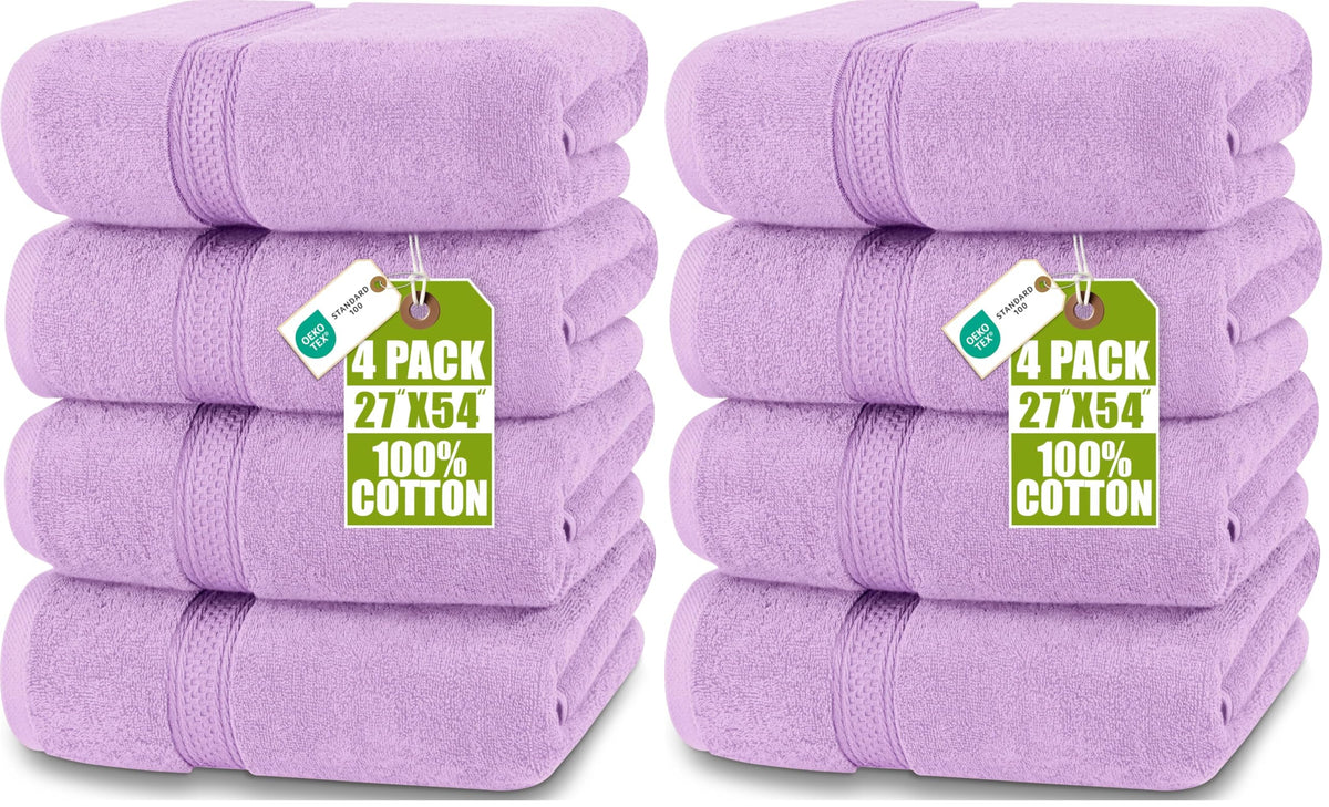 Utopia Towels 4 Pack Premium Bath Towels, 27x54 in, 600 GSM Cotton Grey
