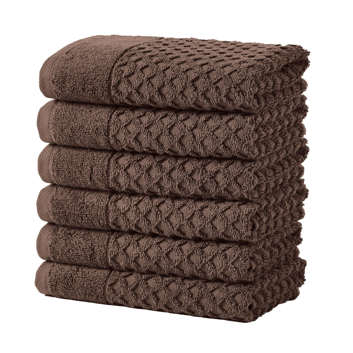 Great Bay Home Bath Towels - 100% Cotton 6 Piece Towel Set - Diamond Waffle Weave - Absorbent, Durable, Quick-Dry Towels for Bathroom (Copper)