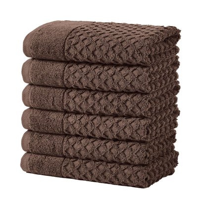 Great Bay Home Bath Towels - 100% Cotton 6 Piece Towel Set - Diamond Waffle Weave - Absorbent, Durable, Quick-Dry Towels for Bathroom (Copper)