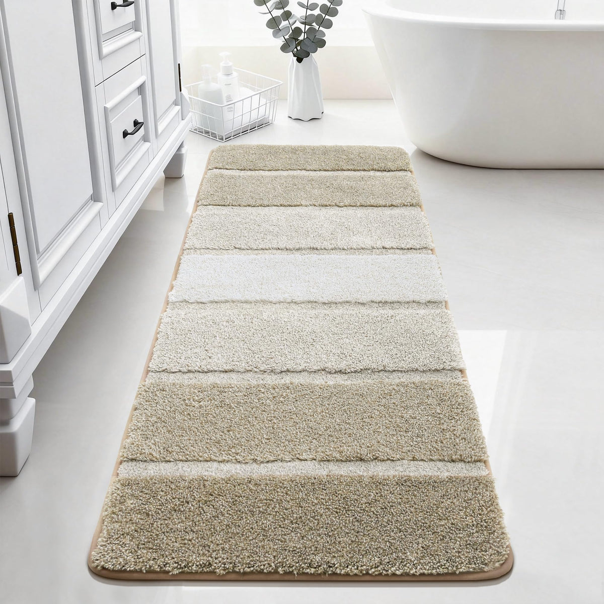 COSY HOMEER Bathroom Rugs 24x17,Ultra Soft Absorbent Bath Mat,Grey