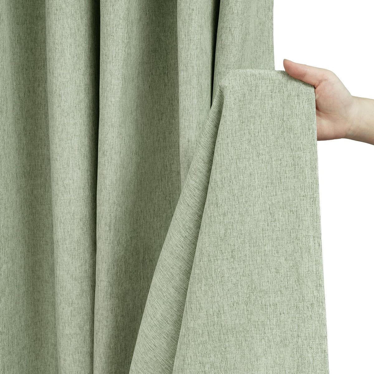 Seenus Linen Look Farmhouse Thick Fabric Shower Curtain Brown, Faux Linen Textured Country Rustic Shower Curtains Water-Resistant, 72 x 72 Inch Tan Taupe Heavyweight Shower Curtain for Bathroom Hotel