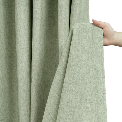 Seenus Linen Look Farmhouse Thick Fabric Shower Curtain Brown, Faux Linen Textured Country Rustic Shower Curtains Water-Resistant, 72 x 72 Inch Tan Taupe Heavyweight Shower Curtain for Bathroom Hotel