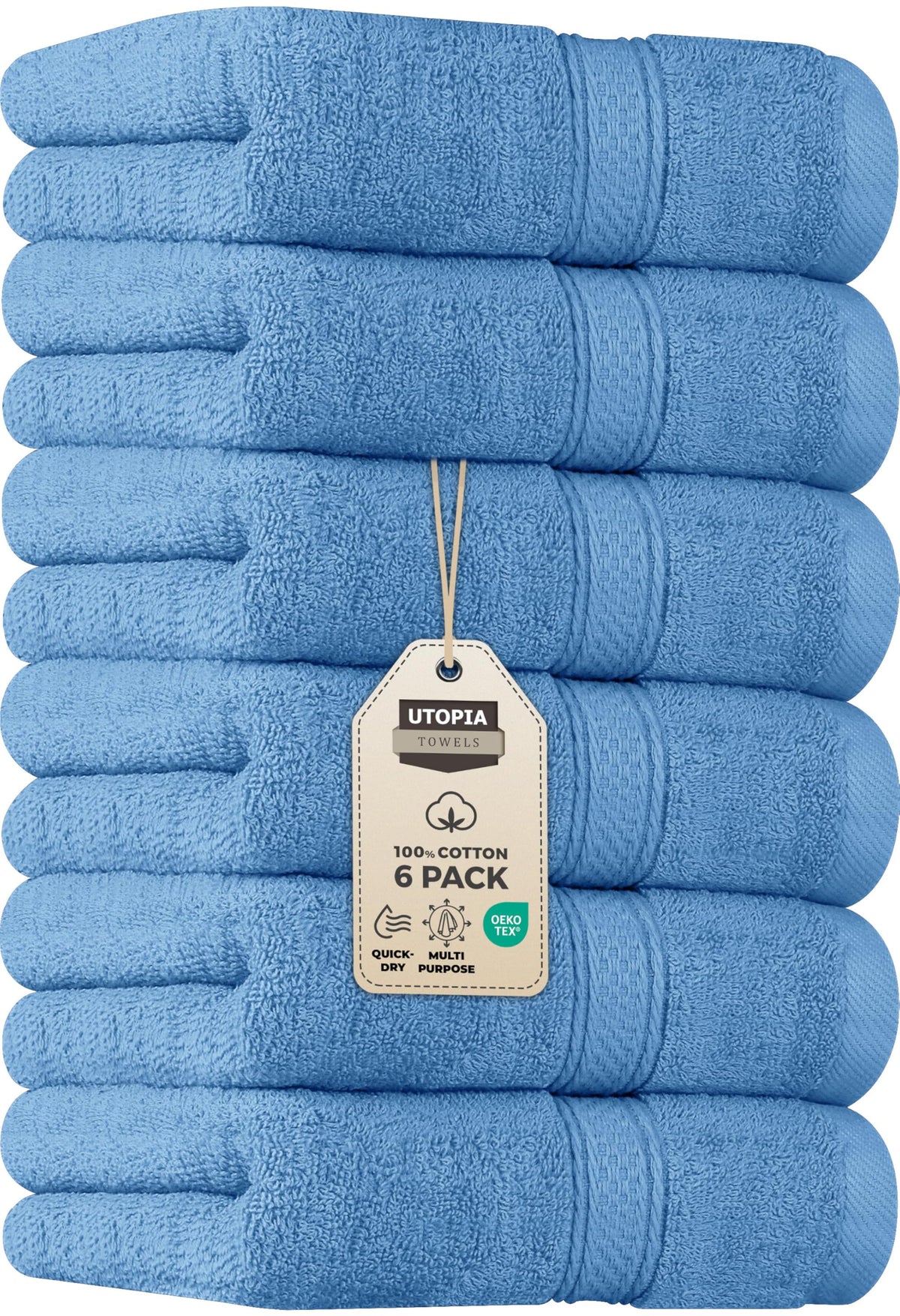 Utopia Towels 6 Pack Premium Hand Towels, 16x28 in, 600 GSM Cotton, Navy