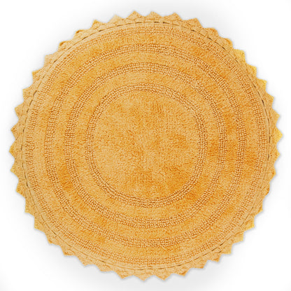 DII Crochet Collection Reversible Bath Mat, Small Oval, 17x24, Dark Green