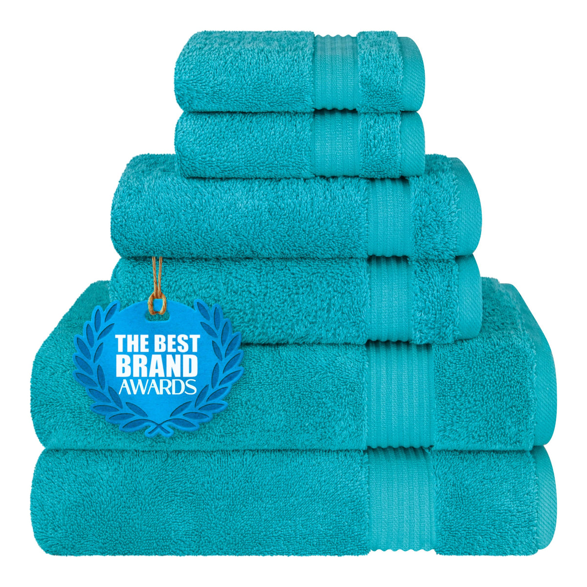 Cotton Paradise 100% Cotton Turkish Towel Set, Soft Absorbent Quick Dry, 6 Piece Towel Set, Beige