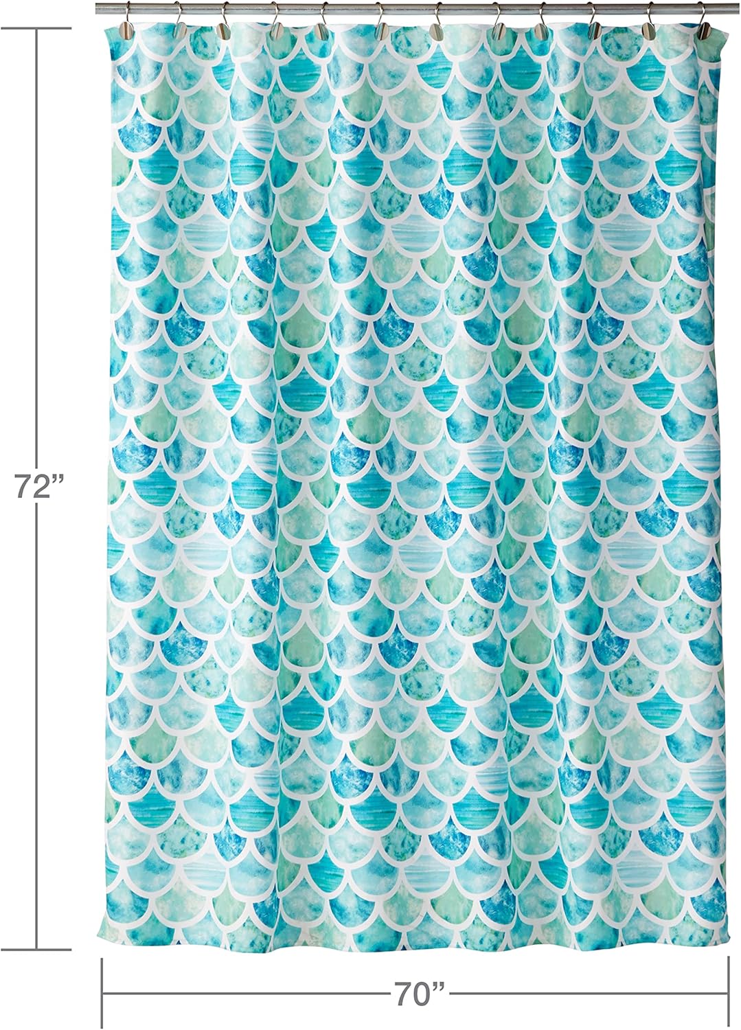 SKL Home Coastal Ocean Watercolor Scales Shower Curtain, Multi