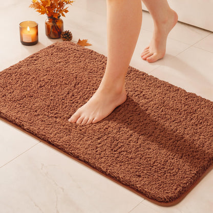 MIULEE Dark Purple Bathroom Rugs Soft Small Microfiber Bath Mat 16x24 Inch