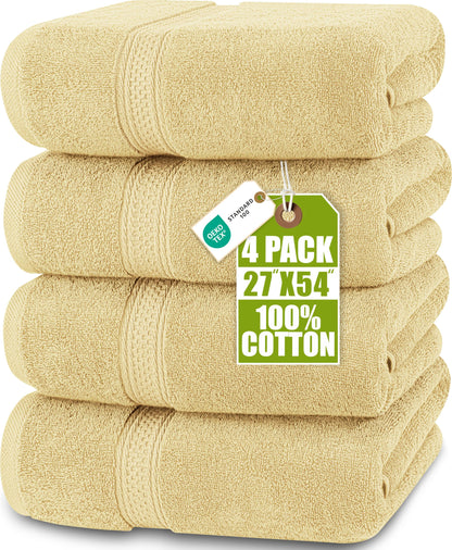 Utopia Towels 4 Pack Premium Bath Towels, 27x54 in, 600 GSM Cotton Grey