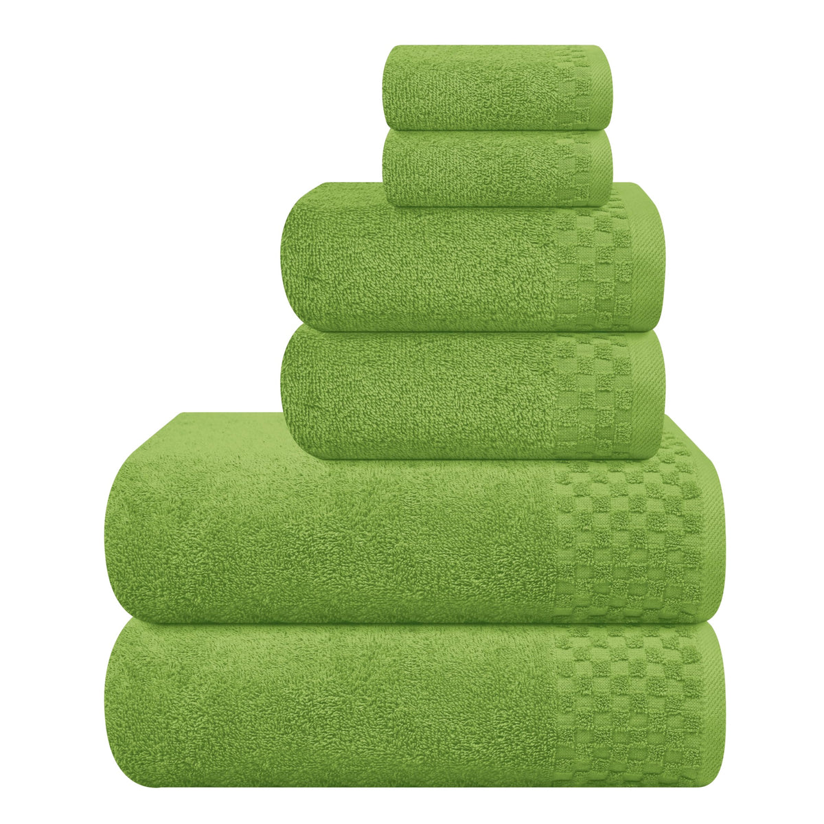MyOwn Premium Cotton 6 Pack Towel Set for Bathroom, Contains 2 Bath Towels 28x55 inch, 2 Hand Towels 16x24 inch & 2 Wash Coths 12x12 inch, Ideal Everyday use, Compact & Lightweight - Black