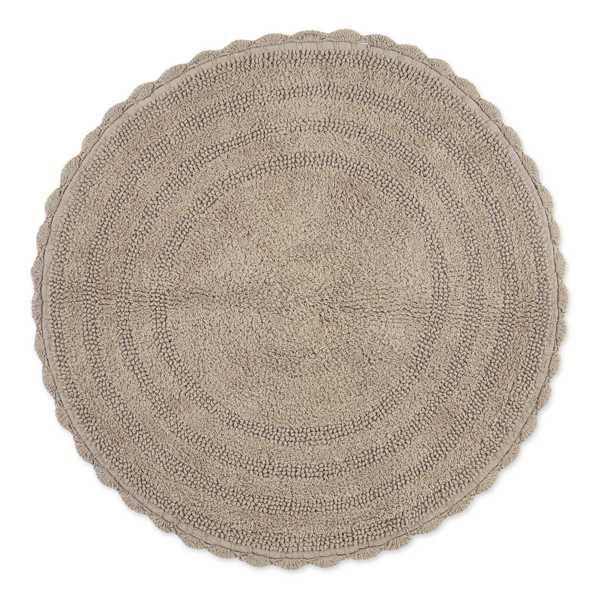 DII Crochet Collection Reversible Bath Mat, Small Oval, 17x24, Dark Green