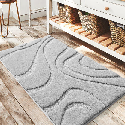 DEXDE Bathroom Rugs Runner 24x60 Long Non-Slip Bath Mats Floor Shower Gray