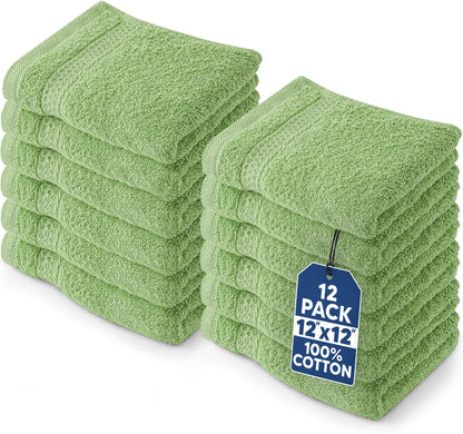 Utopia Towels 12 Pack Premium Wash Cloths Set, 12 by 12 Inches, 100% Cotton Ring Spun, Highly Absorbent and Soft Feel Essential Washcloths for Bathroom, Spa, Gym, and Face, Grey