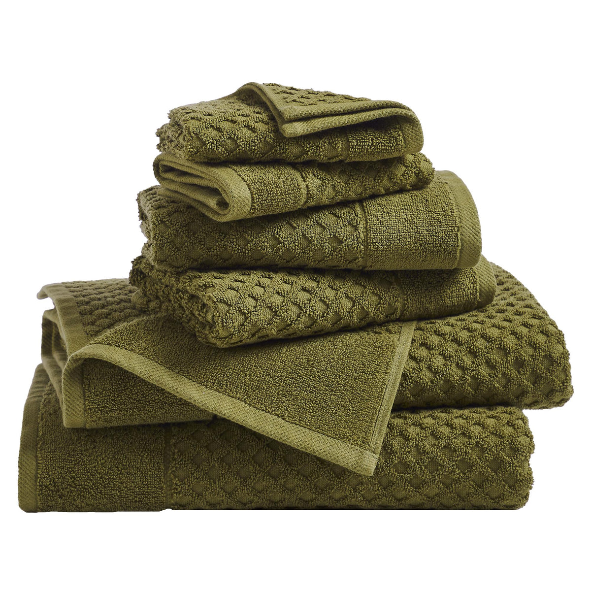 Great Bay Home Bath Towels - 100% Cotton 6 Piece Towel Set - Diamond Waffle Weave - Absorbent, Durable, Quick-Dry Towels for Bathroom (Copper)