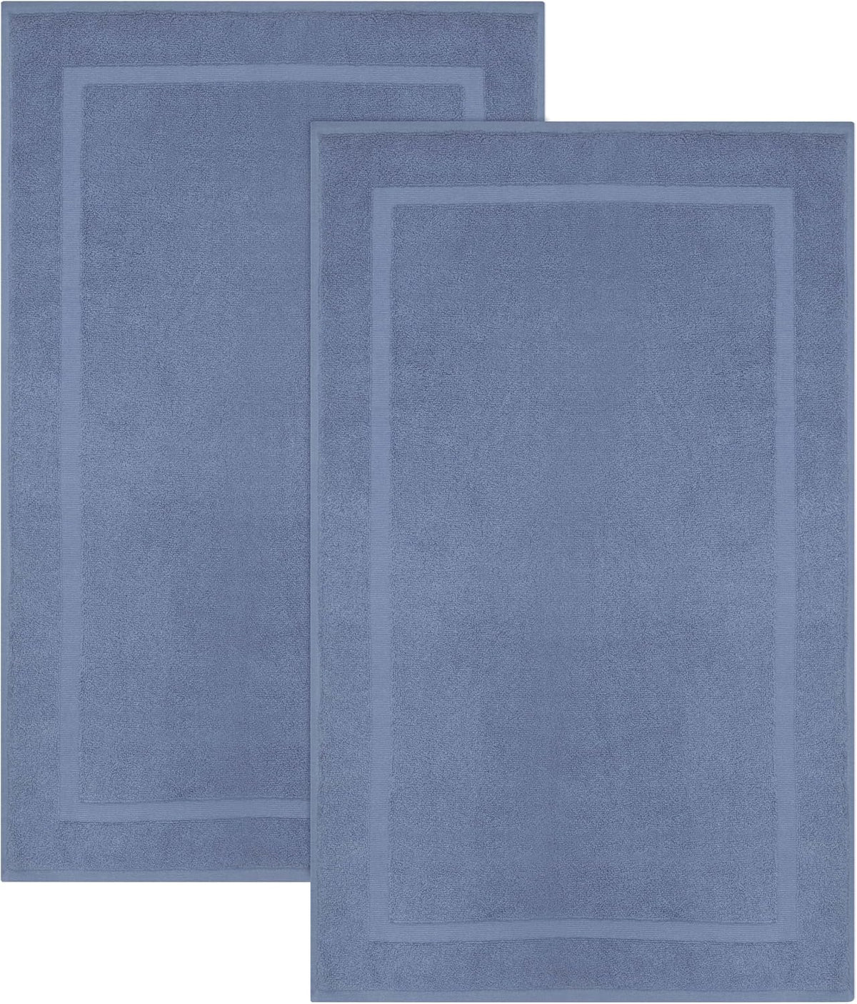 COTTON CRAFT Bath Mats - 2 Pack Tub Shower Floor Mat - 21x30- Azure Blue
