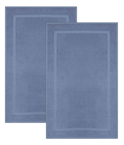 COTTON CRAFT Bath Mats - 2 Pack Tub Shower Floor Mat - 21x30- Azure Blue