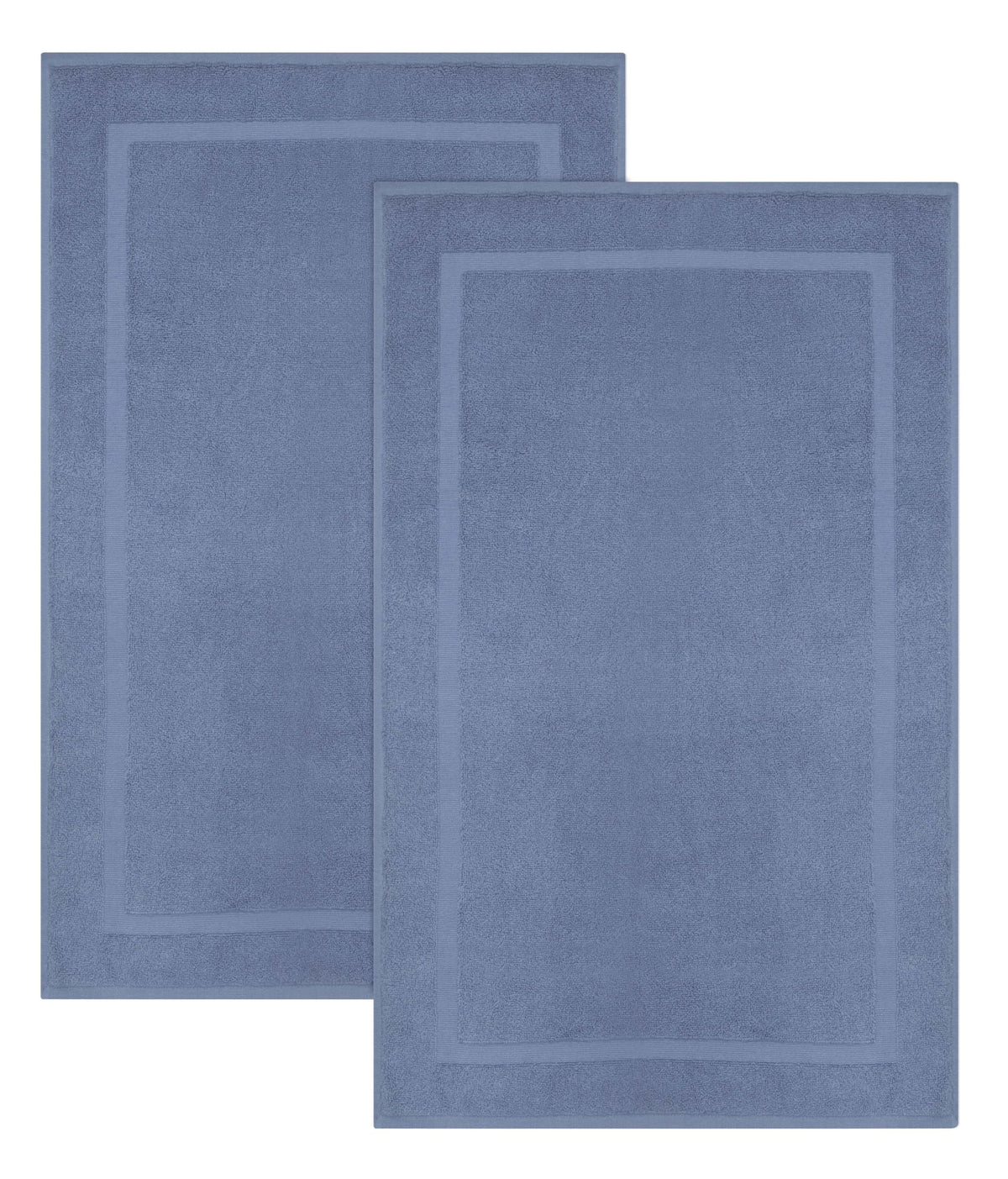 COTTON CRAFT Bath Mats - 2 Pack Tub Shower Floor Mat - 21x30- Azure Blue