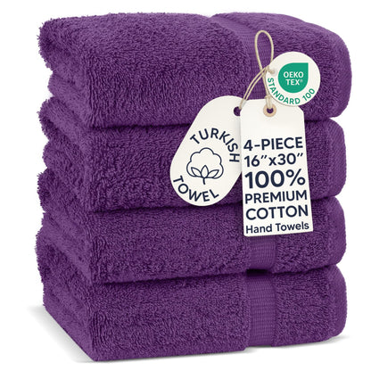 Chakir Turkish Linens 100% Cotton 4-Pack Bath Towels 27x54, Gray