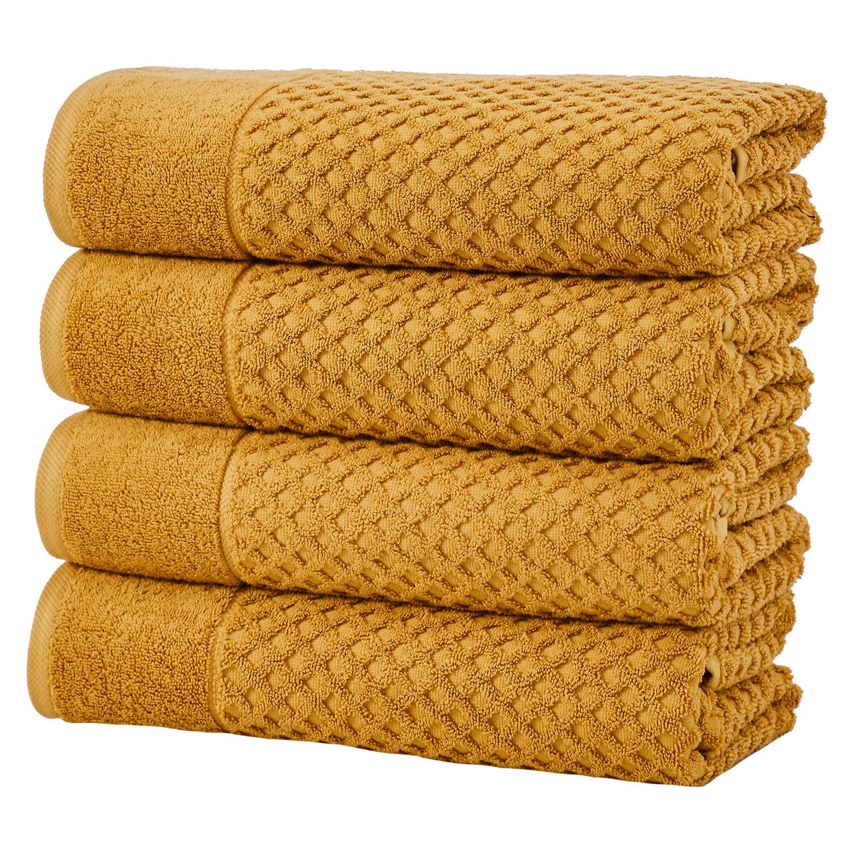 Great Bay Home Bath Towels - 100% Cotton 6 Piece Towel Set - Diamond Waffle Weave - Absorbent, Durable, Quick-Dry Towels for Bathroom (Copper)