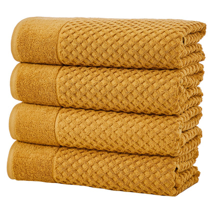 Great Bay Home Bath Towels - 100% Cotton 6 Piece Towel Set - Diamond Waffle Weave - Absorbent, Durable, Quick-Dry Towels for Bathroom (Copper)