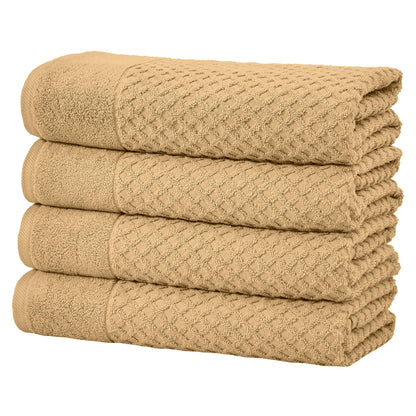 Great Bay Home Bath Towels - 100% Cotton 6 Piece Towel Set - Diamond Waffle Weave - Absorbent, Durable, Quick-Dry Towels for Bathroom (Copper)