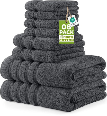 Utopia Towels 4 Pack XL Bath Towels, 30x60 in, Cotton, Grey
