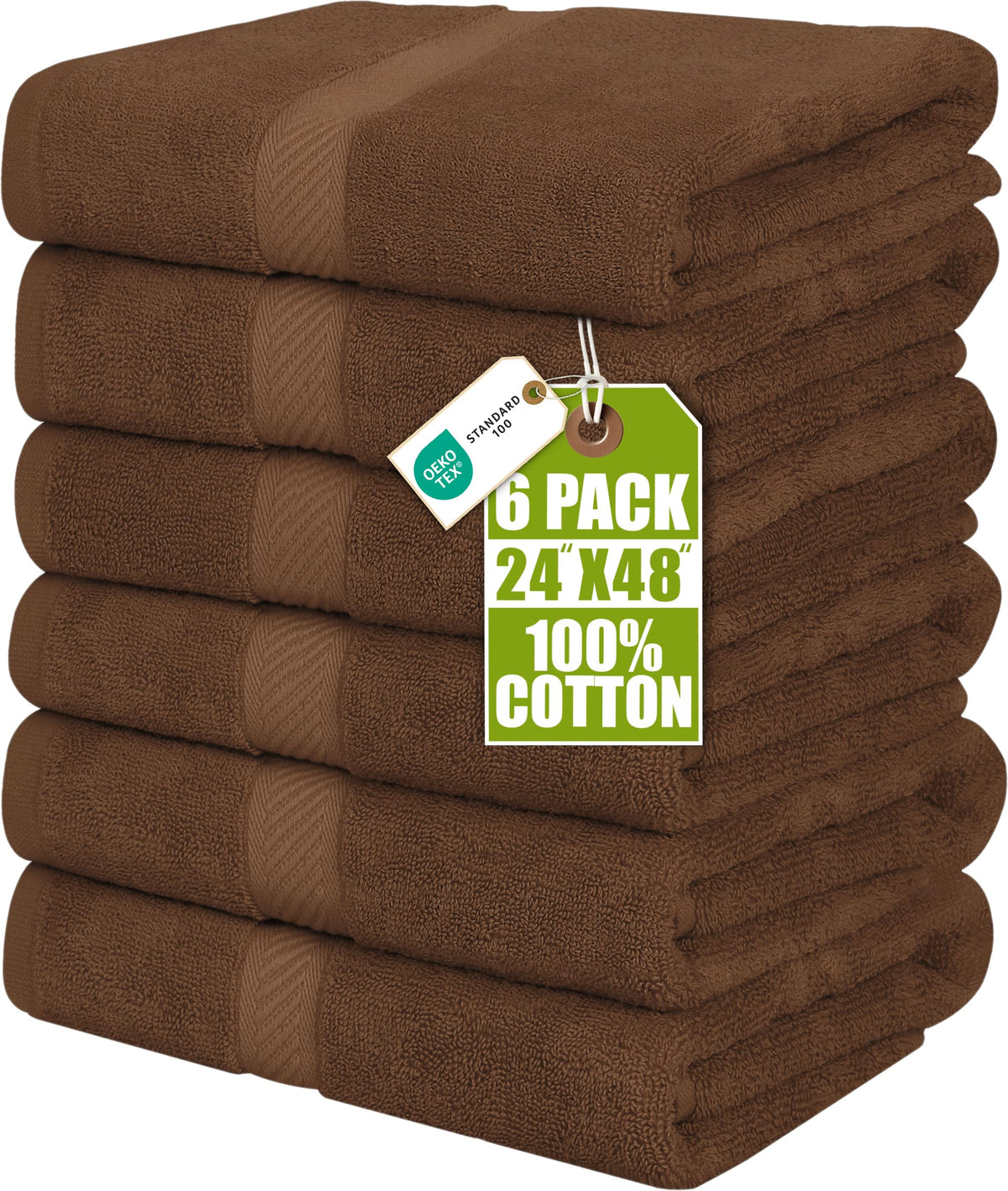 Utopia Towels 6 Pack Medium Bath Towels, 24x48 in, 500 GSM Cotton, White