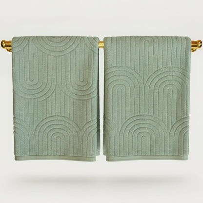 Decorative Hand Towels Set of 2 - Soft Boho Cotton for Bathroom or Kitchen