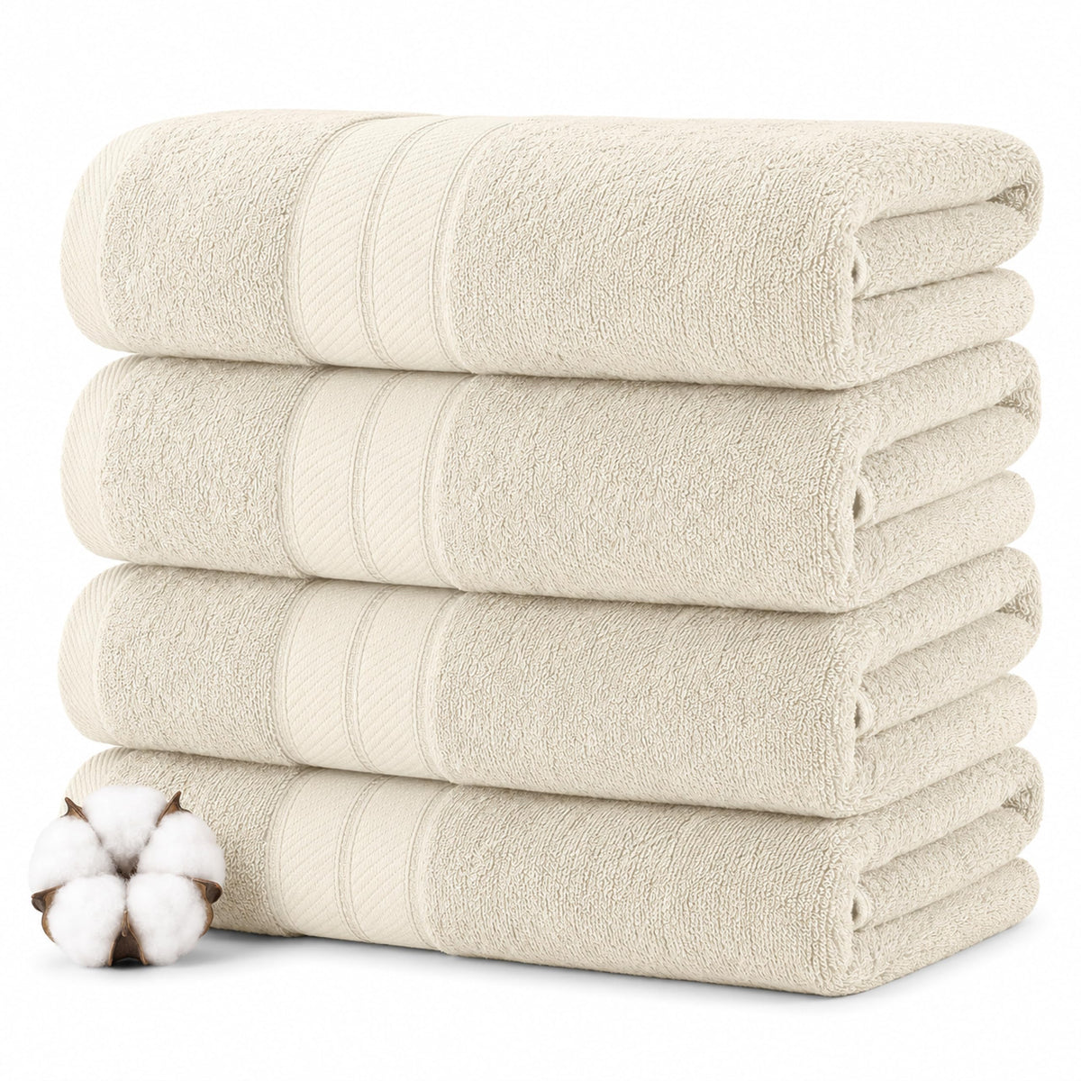 Modern Threads Spun Loft 6 Piece Bath Towel Set – 2 Bath Towels, 2 Hand Towels & 2 Washcloths – 100% Cotton, 600 GSM, Plush, Soft & Absorbent (Blush)