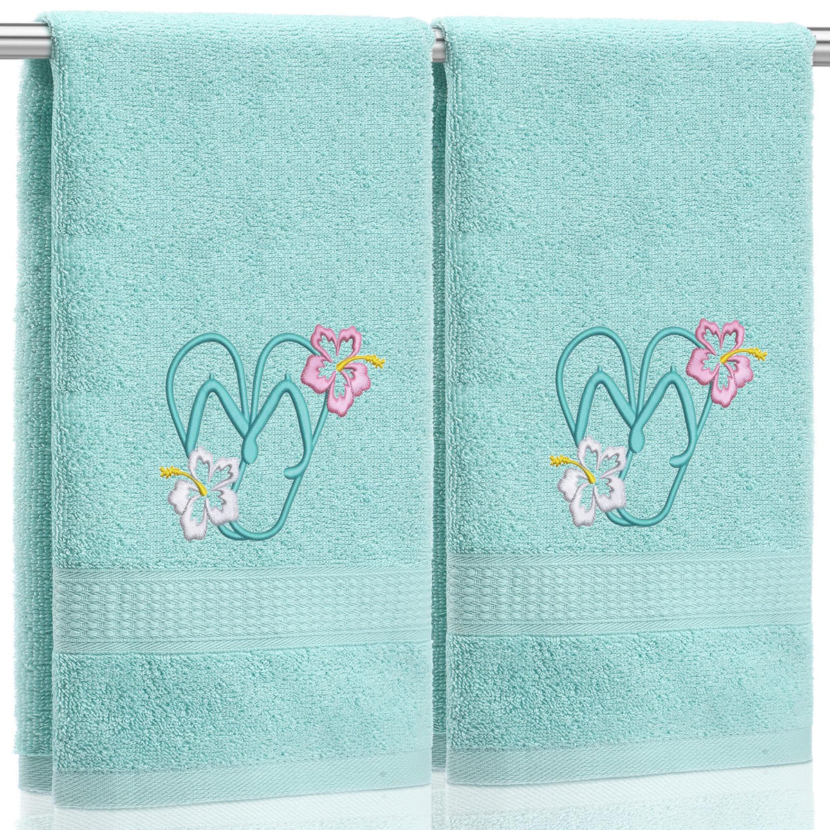 SmoothNovelty 2 Pcs Butterfly Hand Towels Purple Bathroom Decor 14x29 Inch