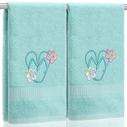 SmoothNovelty 2 Pcs Butterfly Hand Towels Purple Bathroom Decor 14x29 Inch