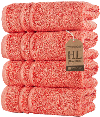 Hawmam Linen Cream 6 Piece Bath Towels Set for Bathroom Original Turkish Cotton Soft, Absorbent and Premium 2 Bath Towels, 2 Hand Towels, 2 Washcloths (Sea Salt)