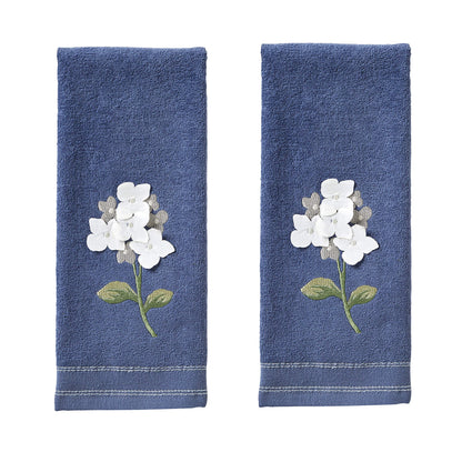 SKL Home Floral Hand Towel Set-2pc, 100% Cotton Jacquard, Gray